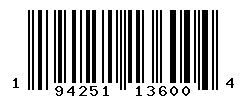 UPC barcode number 194251136004