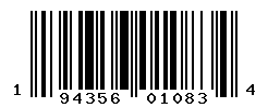 UPC barcode number 194356010834