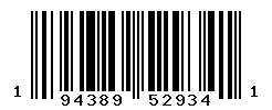 UPC barcode number 194389529341