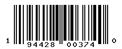 UPC barcode number 194428003740
