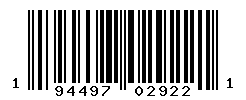 UPC barcode number 194497029221