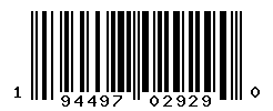 UPC barcode number 194497029290