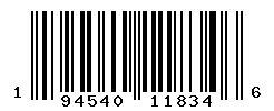 UPC barcode number 194540118346