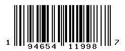 UPC 194654119987 barcode image