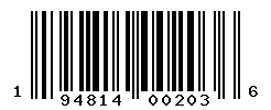 UPC barcode number 194814002036