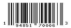 UPC barcode number 194851700063