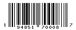 UPC barcode number 194851700087