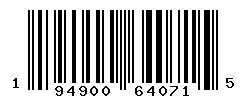 UPC barcode number 194900640715