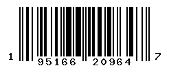 UPC barcode number 195166209647