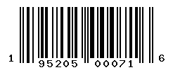 UPC barcode number 195205000716