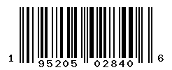 UPC barcode number 195205028406