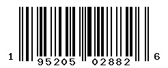 UPC barcode number 195205028826