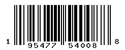 UPC barcode number 195477540088