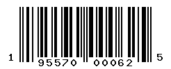 UPC barcode number 195570000625