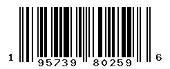 UPC barcode number 195739802596