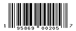UPC 195869002057 barcode image