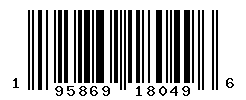 UPC barcode number 195869180496