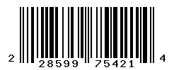 UPC barcode number 228599754214