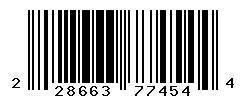 UPC barcode number 228663774544