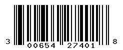 UPC barcode number 300654274018