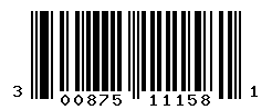 UPC barcode number 300875111581