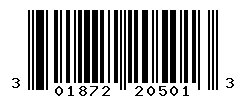 UPC barcode number 301872205013