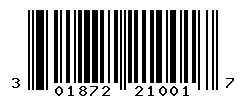 UPC barcode number 301872210017