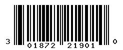 UPC barcode number 301872219010