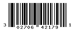 UPC barcode number 302706421791