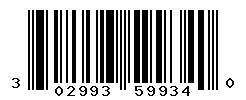 UPC barcode number 302993599340