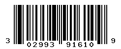 UPC barcode number 302993916109