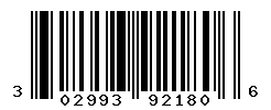 UPC barcode number 302993921806