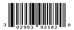 UPC barcode number 302993921820