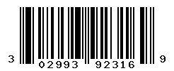 UPC barcode number 302993923169