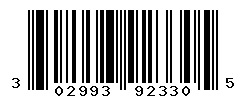 UPC barcode number 302993923305