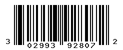 UPC barcode number 302993928072