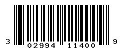 UPC barcode 302994114009