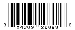 UPC barcode number 304369296686