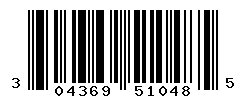 UPC barcode number 304369510485