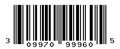 UPC barcode number 309970999605