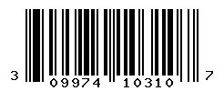 UPC barcode 309974103107