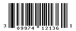 UPC barcode number 309974121361
