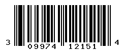 UPC barcode number 309974121514