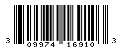 UPC barcode number 309974169103