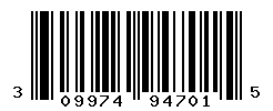 UPC barcode number 309974947015