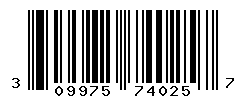 UPC barcode number 309975740257