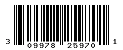 UPC barcode 309978259701