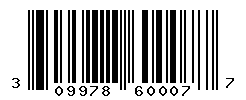 UPC barcode number 309978600077