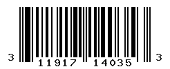 UPC barcode number 311917140353