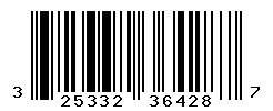 UPC barcode number 325332364287